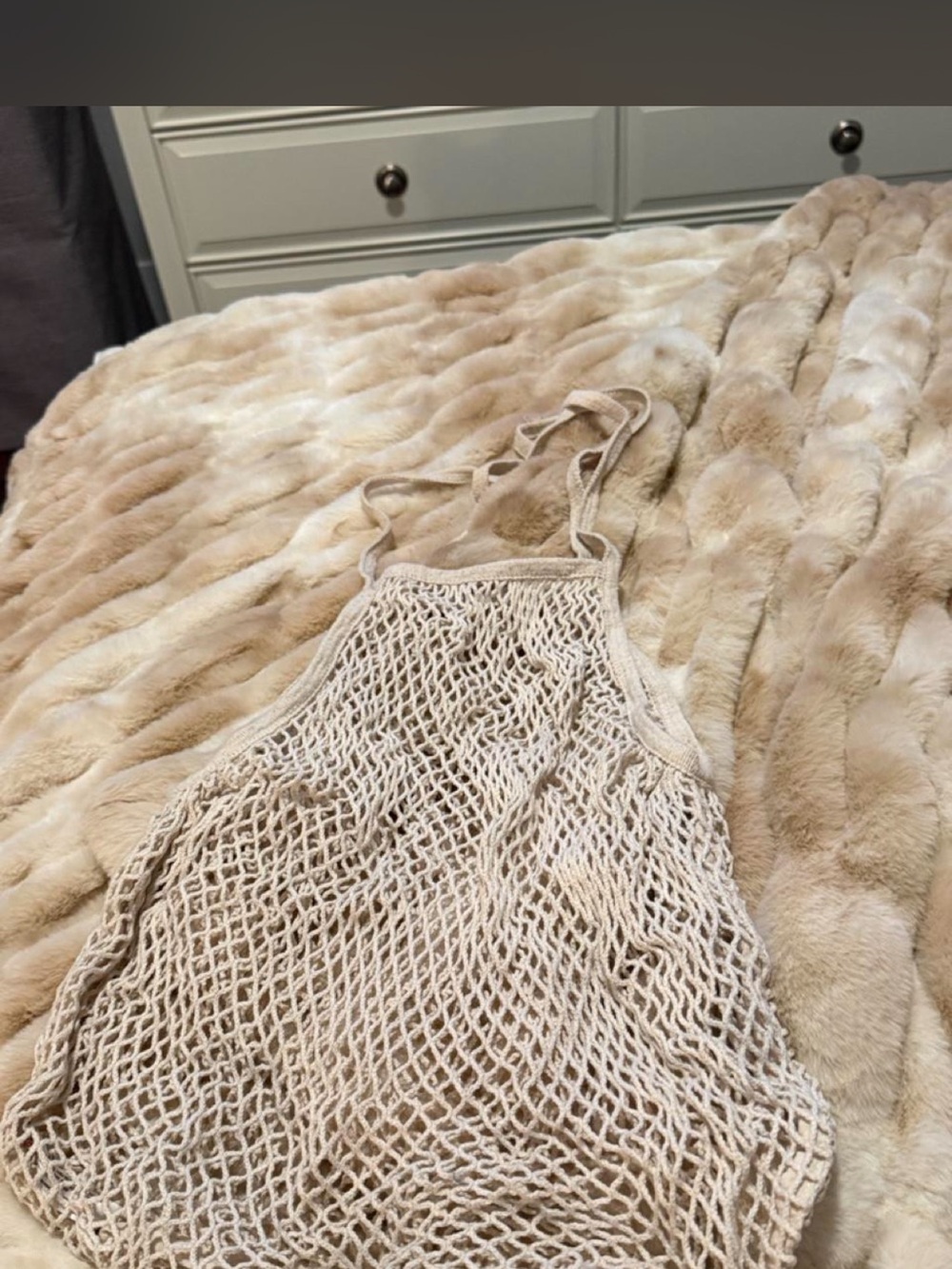 Cream Net Bag
